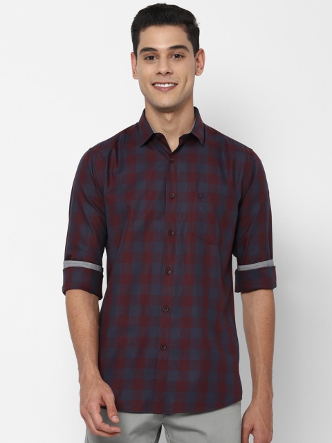 

Allen Solly Men Maroon Slim Fit Checked Casual Shirt