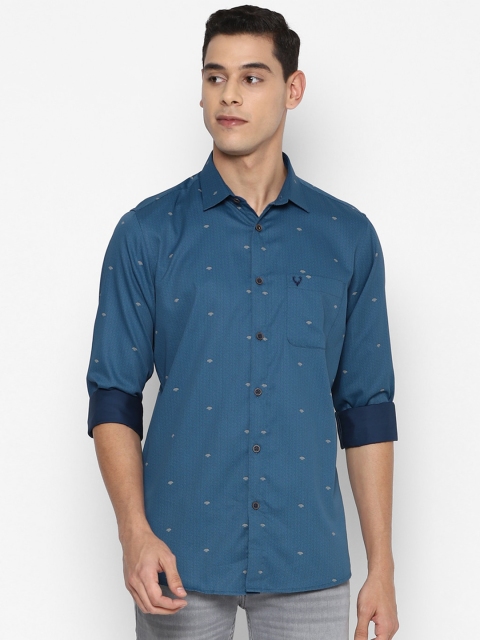 

Allen Solly Men Blue Slim Fit Printed Pure Cotton Casual Shirt