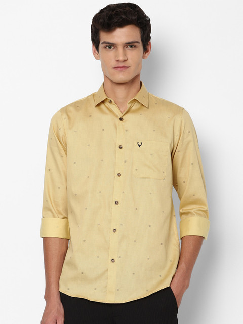 

Allen Solly Men Yellow Slim Fit Printed Casual Shirt