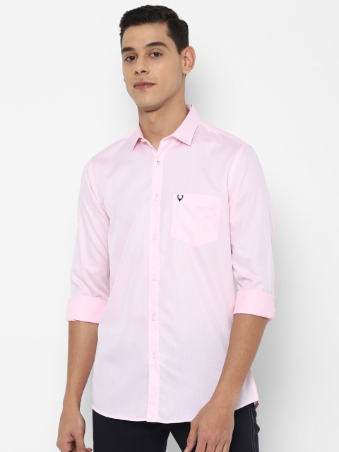 

Allen Solly Men Peach-Coloured Solid Slim Fit Pure Cotton Casual Shirt
