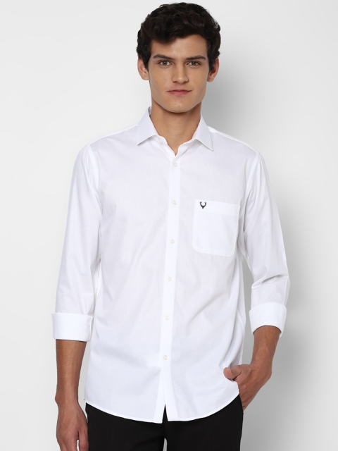 

Allen Solly Men White Solid Slim Fit Pure Cotton Casual Shirt