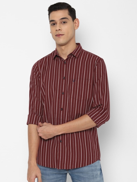 

Allen Solly Men Maroon Slim Fit Striped Casual Shirt