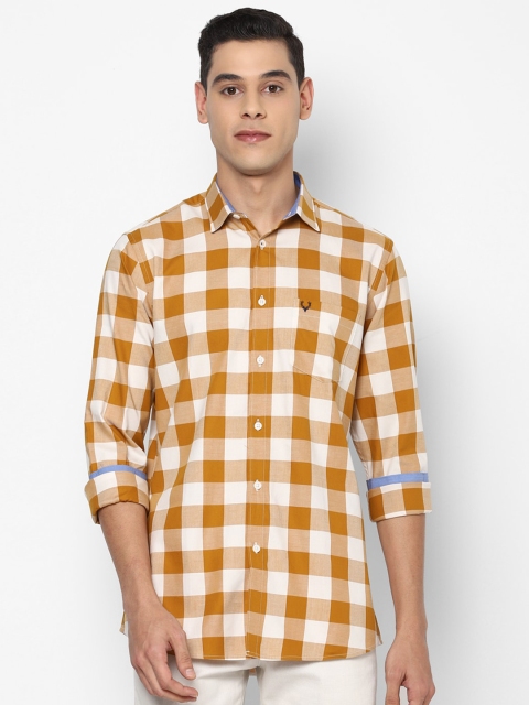 

Allen Solly Men Khaki Slim Fit Buffalo Checks Checked Casual Shirt