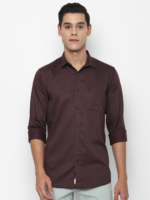 

Allen Solly Men Brown Slim Fit Printed Pure Cotton Casual Shirt