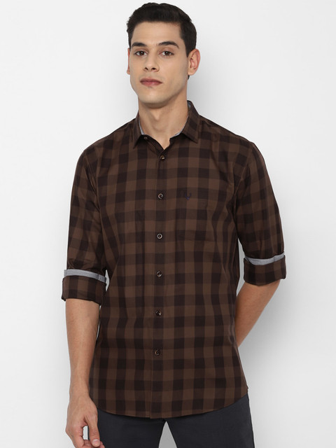 

Allen Solly Men Brown Slim Fit Checked Casual Shirt