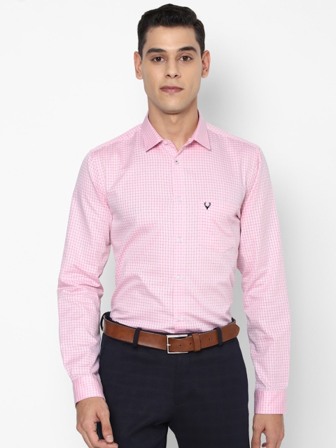

Allen Solly Men Pink Slim Fit Micro Checks Checked Casual Shirt