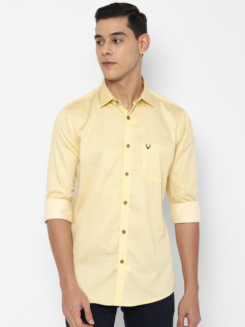 

Allen Solly Men Yellow Slim Fit Pure Cotton Casual Shirt