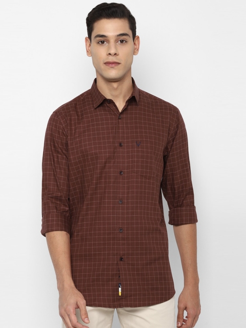 

Allen Solly Men Brown Slim Fit Checked Casual Shirt