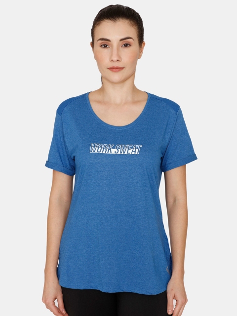 

Zelocity by Zivame Women Blue Printed T-shirt