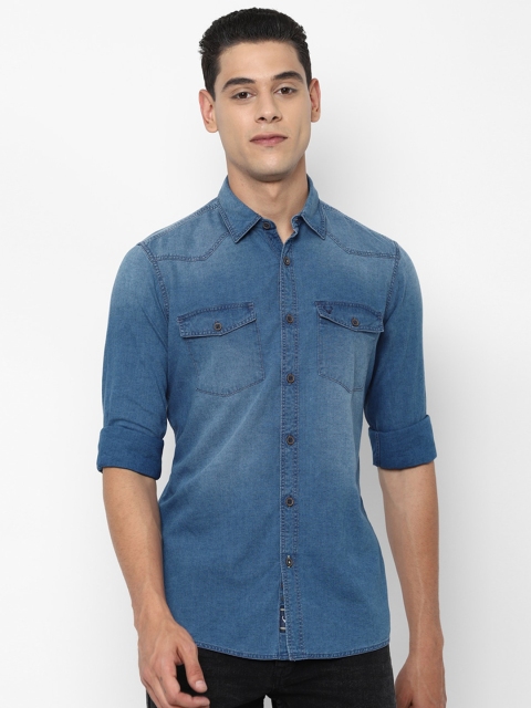 

Allen Solly Men Blue Faded Cotton Casual Denim Shirt
