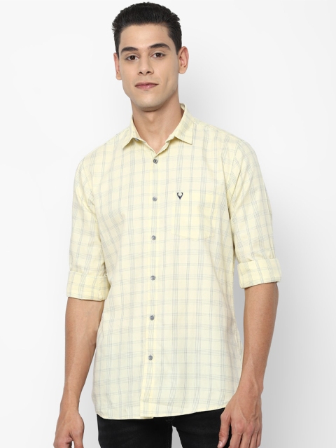 

Allen Solly Men Yellow Slim Fit Checked Casual Shirt