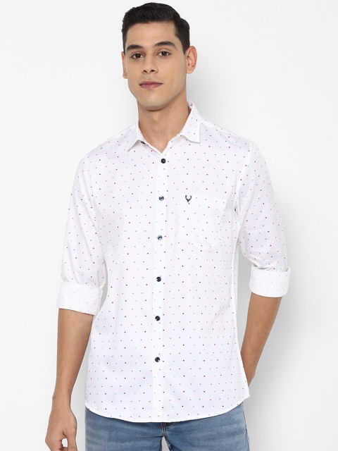 

Allen Solly Men White Slim Fit Printed Pure Cotton Casual Shirt