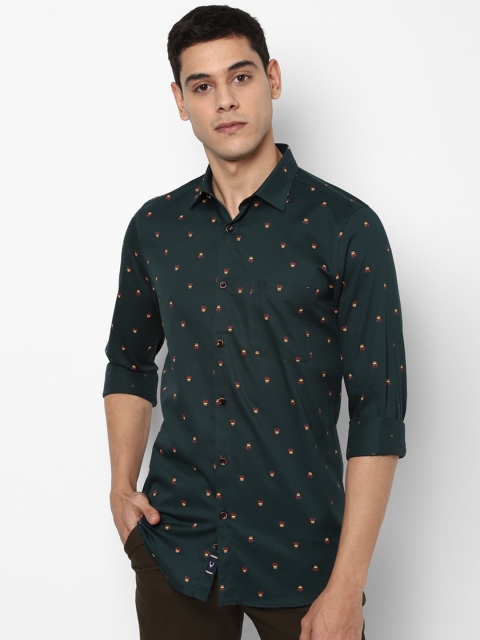 

Allen Solly Men Green Slim Fit Printed Pure Cotton Casual Shirt