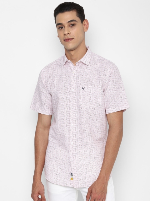 

Allen Solly Men Pink Slim Fit Printed Casual Shirt