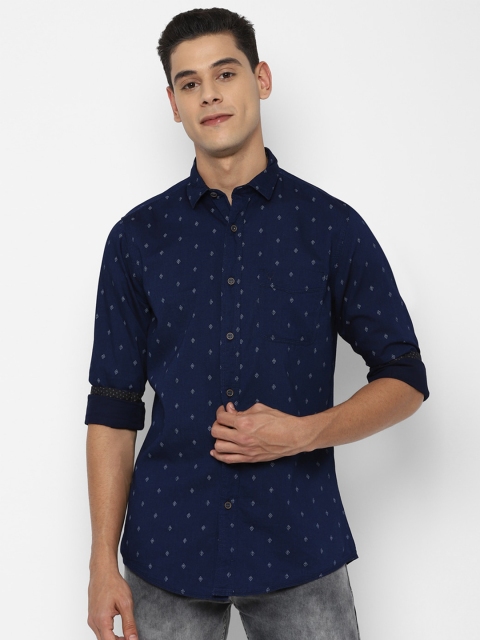 

Allen Solly Men Navy Blue Slim Fit Printed Casual Shirt