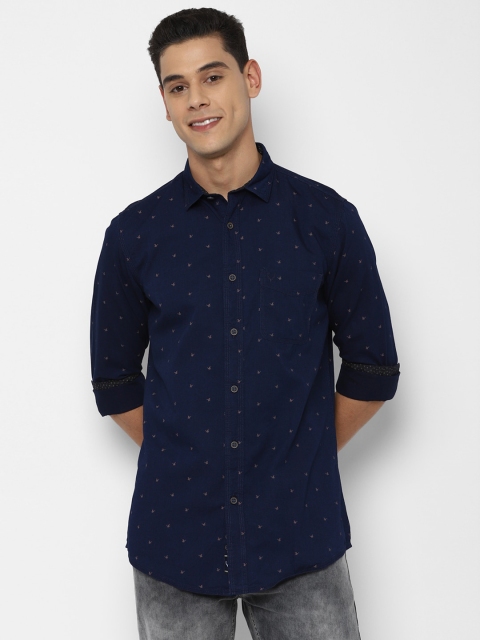 

Allen Solly Men Navy Blue Slim Fit Printed Casual Shirt