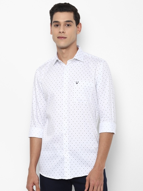 

Allen Solly Men White Slim Fit Printed Pure Cotton Casual Shirt
