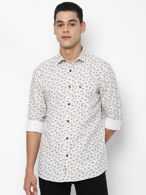 

Allen Solly Men Cream-Coloured Slim Fit Floral Printed Casual Shirt
