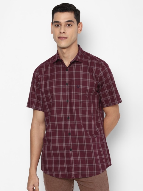 

Allen Solly Men Maroon Slim Fit Tartan Checks Checked Casual Shirt