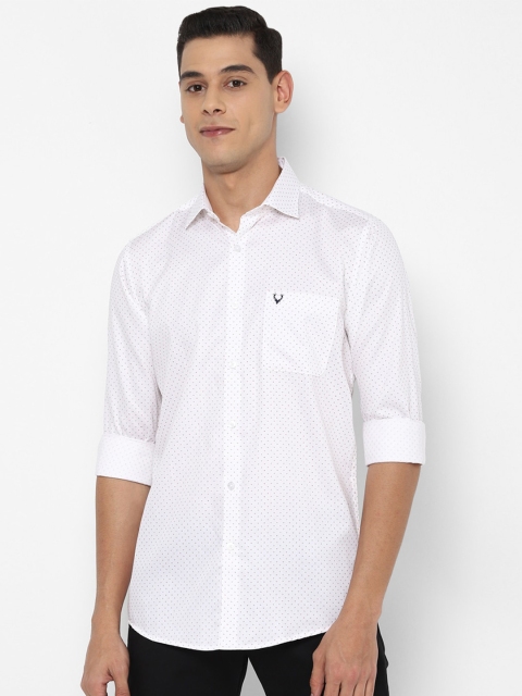 

Allen Solly Men White Slim Fit Printed Cotton Casual Shirt