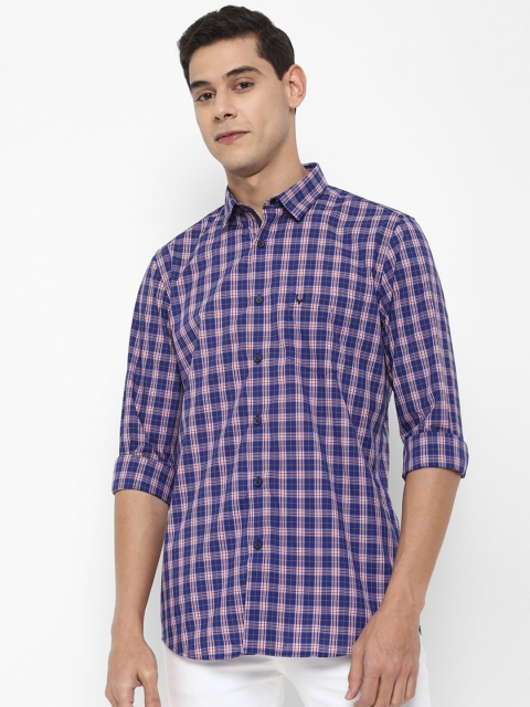 

Allen Solly Men Navy Blue Slim Fit Tartan Checks Checked Casual Shirt