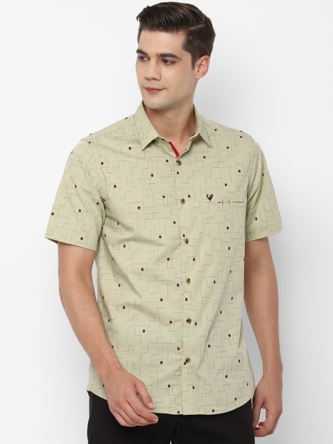 

Allen Solly Men Khaki Slim Fit Printed Casual Shirt