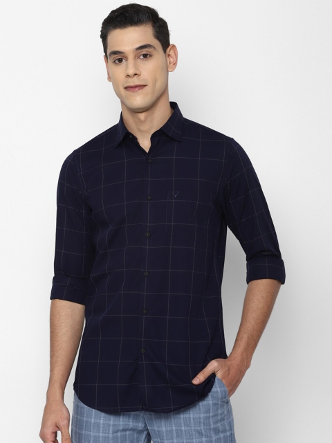 

Allen Solly Men Navy Blue Slim Fit Checked Casual Shirt