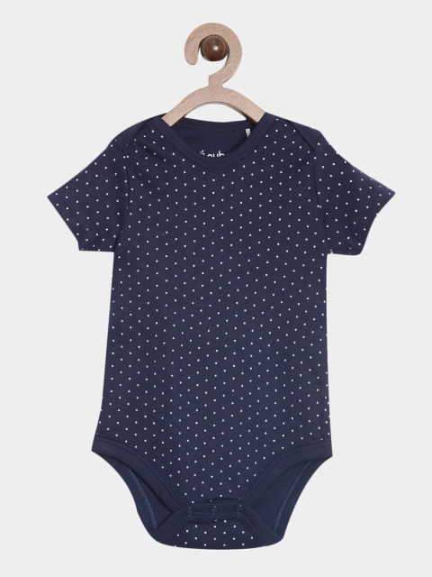 

Nuberry Boys Black Cotton Printed Bodysuit