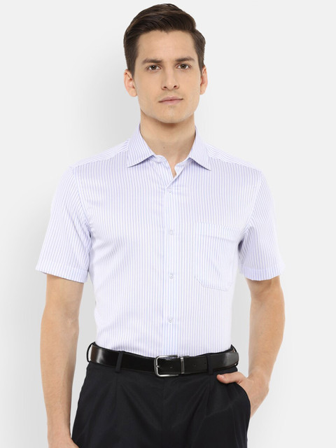 

Louis Philippe Permapress Men Blue Striped Formal Shirt