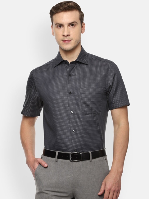 

Louis Philippe Men Grey Printed Cotton Formal Shirt
