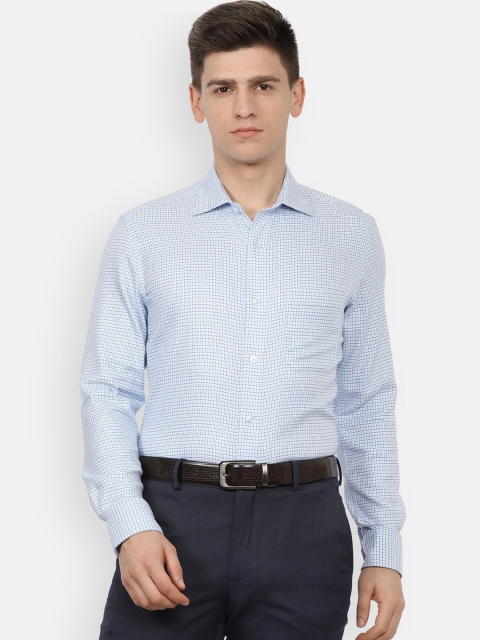 

Louis Philippe Permapress Men Blue Striped Formal Shirt