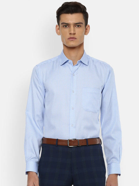 

Louis Philippe Permapress Men Blue Slim Fit Checked Formal Shirt
