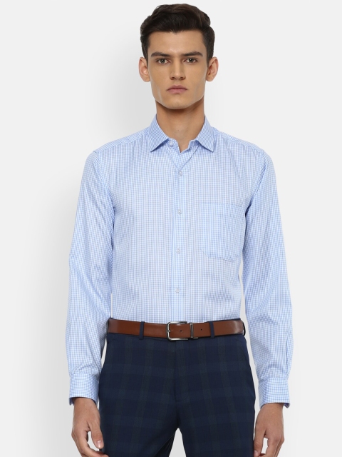 

Louis Philippe Permapress Men Blue Slim Fit Checked Formal Shirt