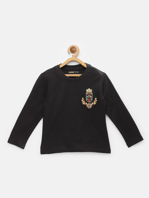 

NYNSH Boys Black Pure Cotton T-shirt
