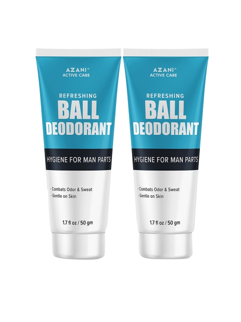 

Azani Pack Of 2 Active Care Men White Anti-Chafing Ball Deodorant 50 gm