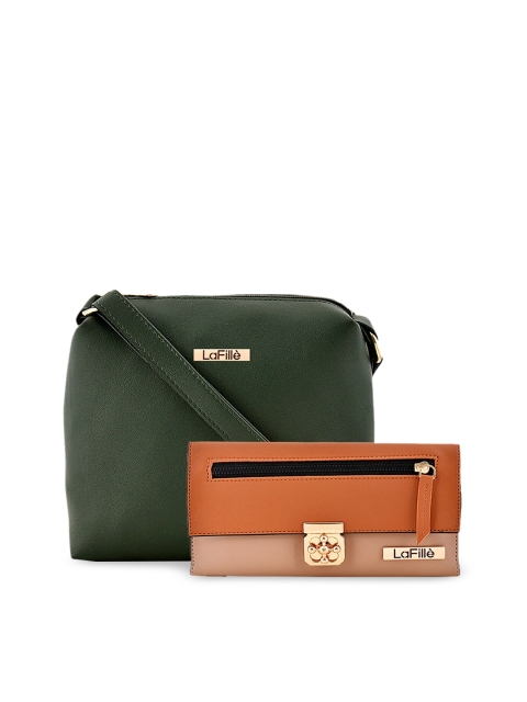 

LaFille Pack Of 2 PU Structured Sling Bag & Wallet, Multi