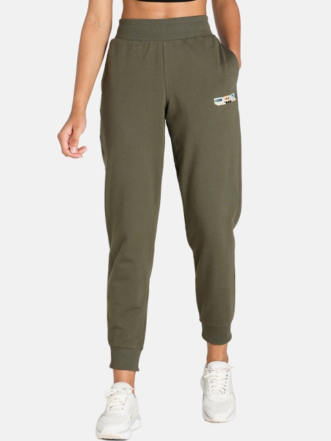 

Puma Women Green Graphic Track Pants