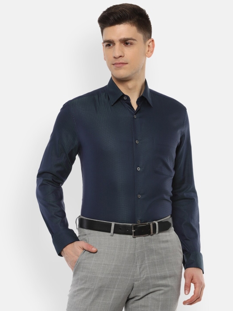 

Luxure by Louis Philippe Men Navy Blue Formal Shirt