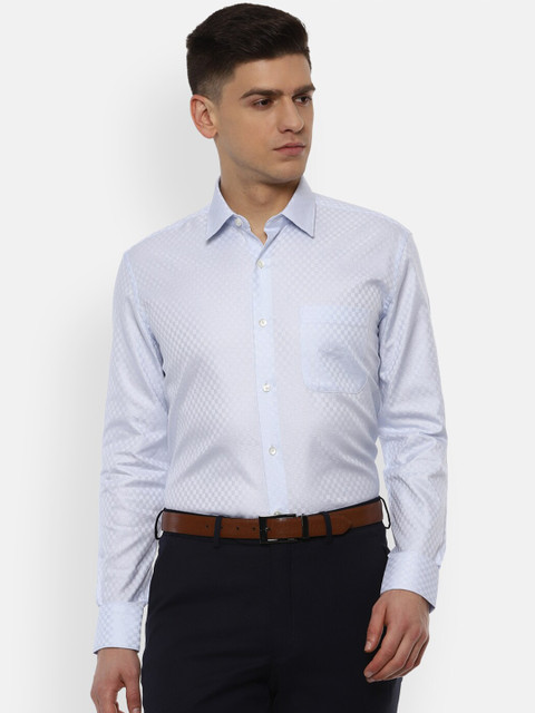 

Luxure by Louis Philippe Men Blue Pure Cotton Formal Shirt