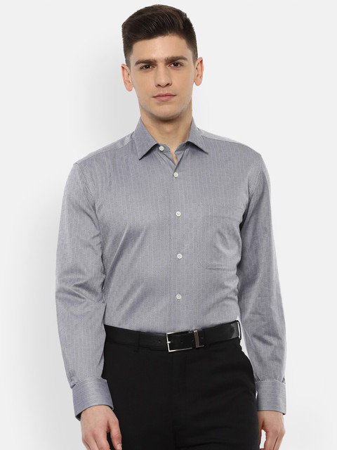 

Luxure by Louis Philippe Men Grey Pure Cotton Formal Shirt