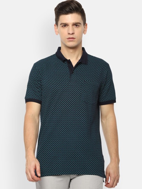 

Van Heusen Sport Men Navy Blue Printed Polo Collar Pockets T-shirt