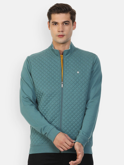 

Louis Philippe Men Green Self Design Sweatshirt