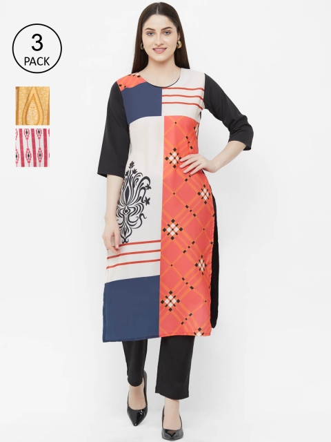 

Ethnic basket Women Pack Of 3 Kurtas, Yellow