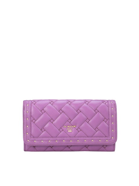 

Da Milano Women Purple Textured Leather Two Fold Wallet