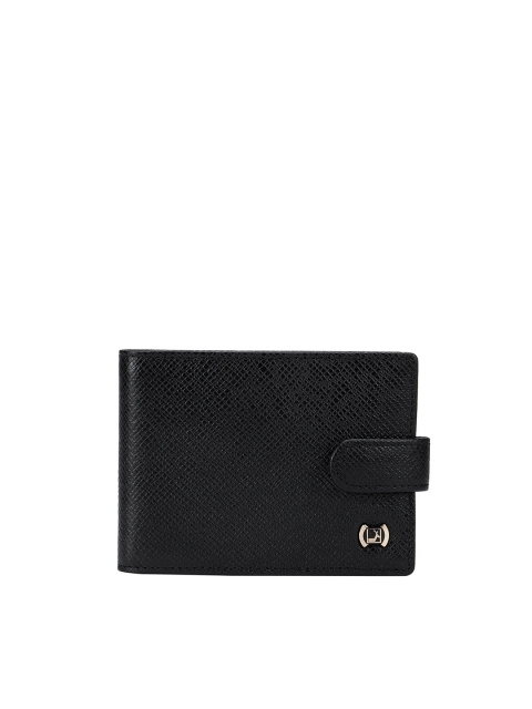 

Da Milano Men Black Textured Leather Two Fold Wallet