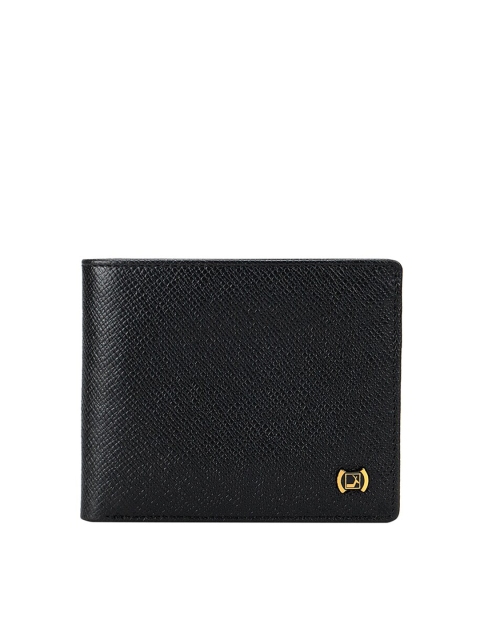 

Da Milano Men Black Textured Leather Two Fold Wallet