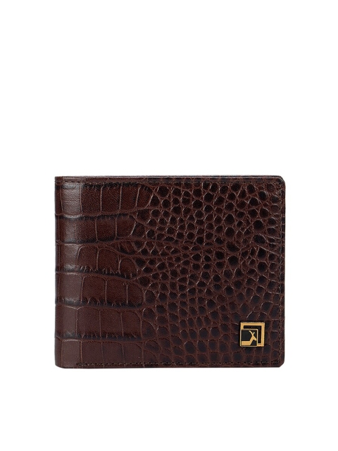 

Da Milano Men Brown Animal Textured Leather Two Fold Wallet