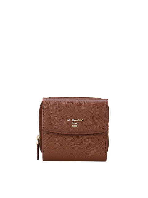 

Da Milano Women Brown Textured Leather Zip Around Wallet
