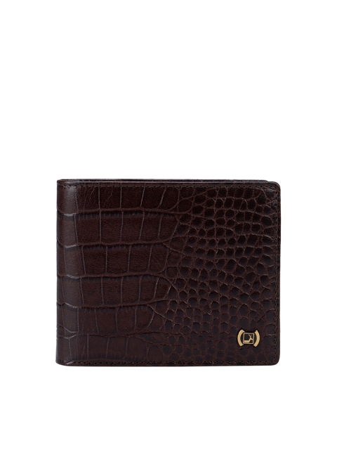 

Da Milano Men Brown Textured Leather Two Fold Wallet