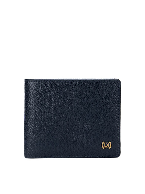 

Da Milano Men Blue Textured Leather Two Fold Wallet